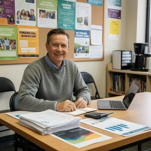 Klubtagok csoportos tanulása pénzügyi alapokról egy előadás keretében.